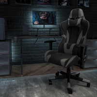 Flash Furniture CH-187230-GY-GG X30 Gaming Chair Racing Office Ergonomic Computer Chair with Reclining Back and Slide-Out Footrest in Gray LeatherSoft